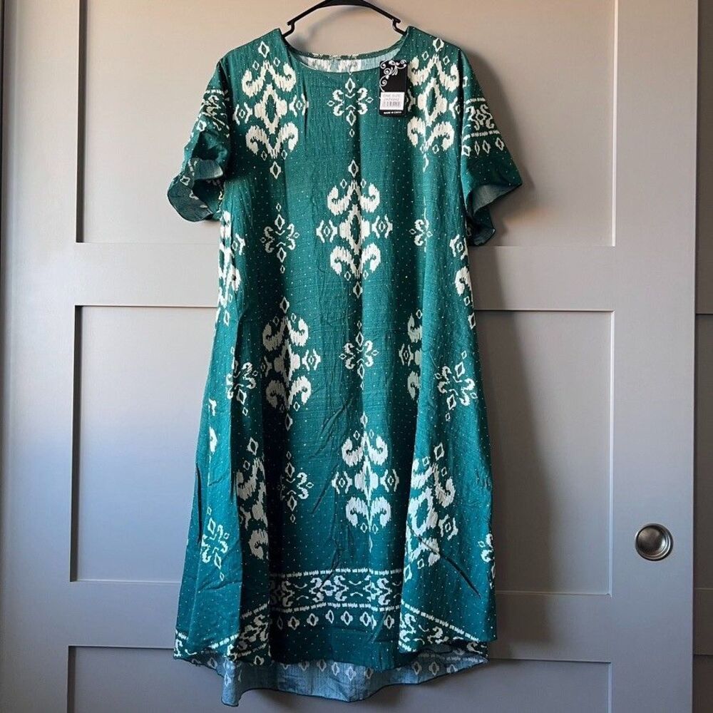GM Fashion Ikat Boho Shirt Dress Women‎ One Size Pocket Lot of 3 Short Sleeve